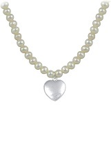 convenient itty-bitty heart pedant baby freshwater pearl necklace